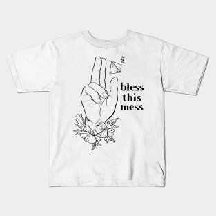 Bless This Mess - Black Kids T-Shirt